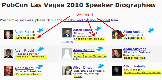 Pubcon Speaker List